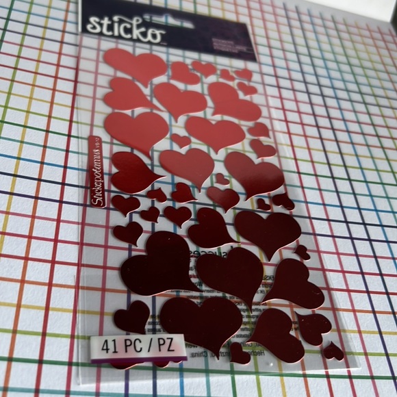 3/15$ 41 pcs Sticko Heart Foil Stickers - Picture 3 of 8